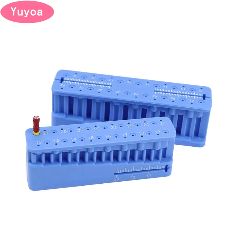 10Pcs Dental Endo Measuring Plastic Endodontic Block Files Dentist Instrument Ruler Blue