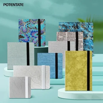 Potentate PU Seyahat Suluboya Eskiz Defteri % 100% Pamuk 300g Profesyonel Sulu Boya Kağıdı 24 sayfa Boyama