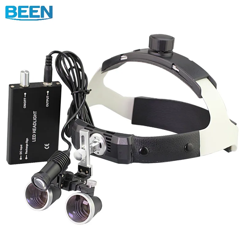 Dental Loupes head-mounted 5W spotlight Headlamp surgical lamp Lab Medical Magnification Binocular Helmet Head-Mounted Magnifier