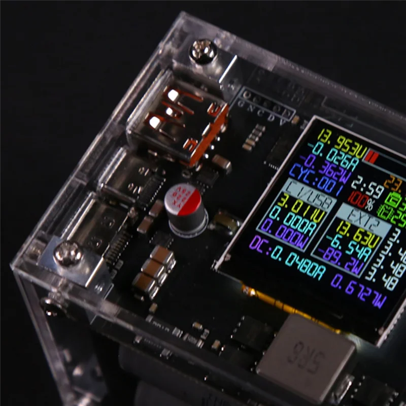 

LED 1.54Inch IPS Color Screen 340W 8Cell Power Bank Case Fast Charging DC UPS For Phone Laptop 18650-AU47