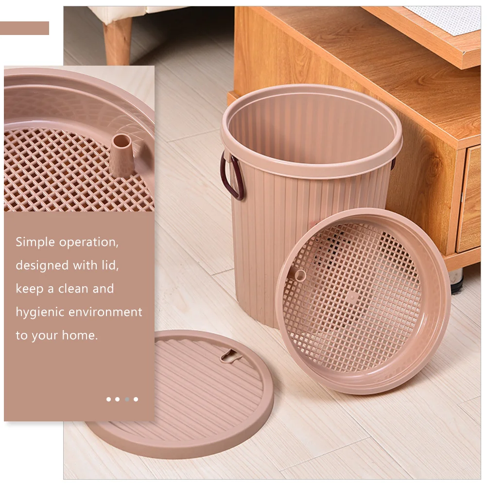 Tea Dregs Drainage Bucket Trash Bin Filter Can Residue Dustbin with Lid Cover Waste Plastic Ceremony