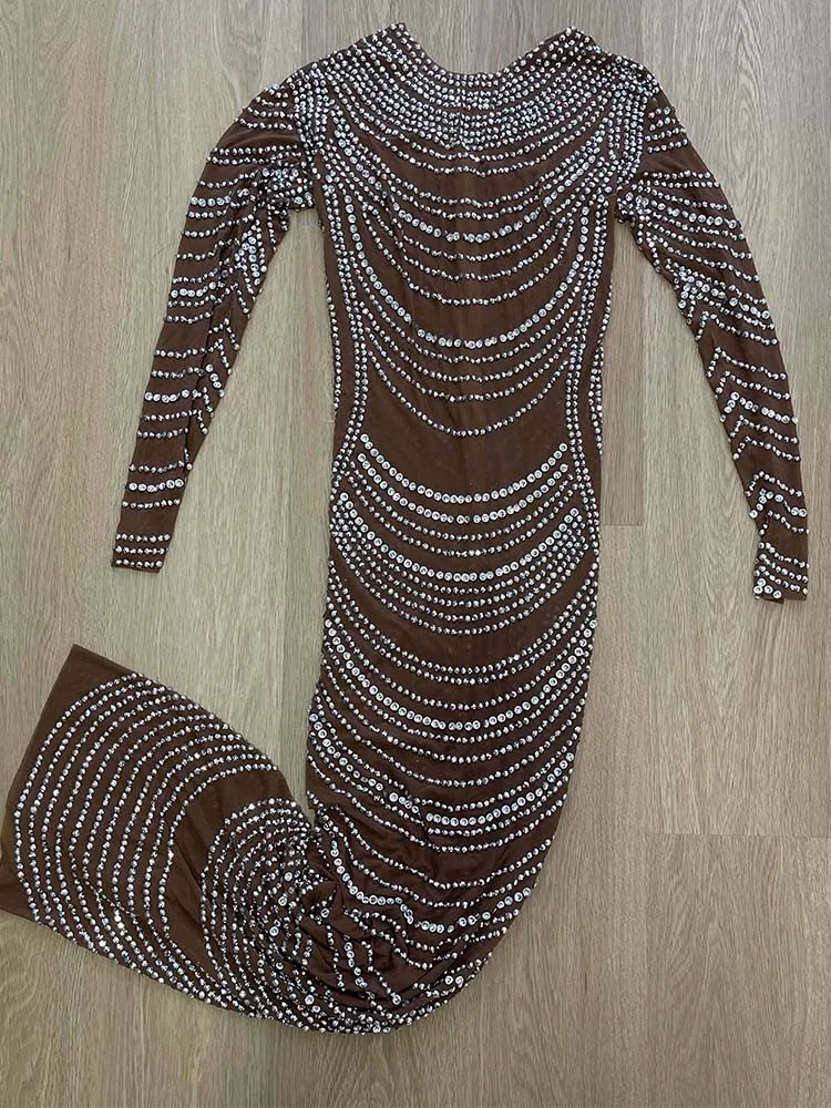 High Quality Hot Diamond Elastic Wrap Buttocks Dress 2024 New Fashion Custom Women'S Clothing