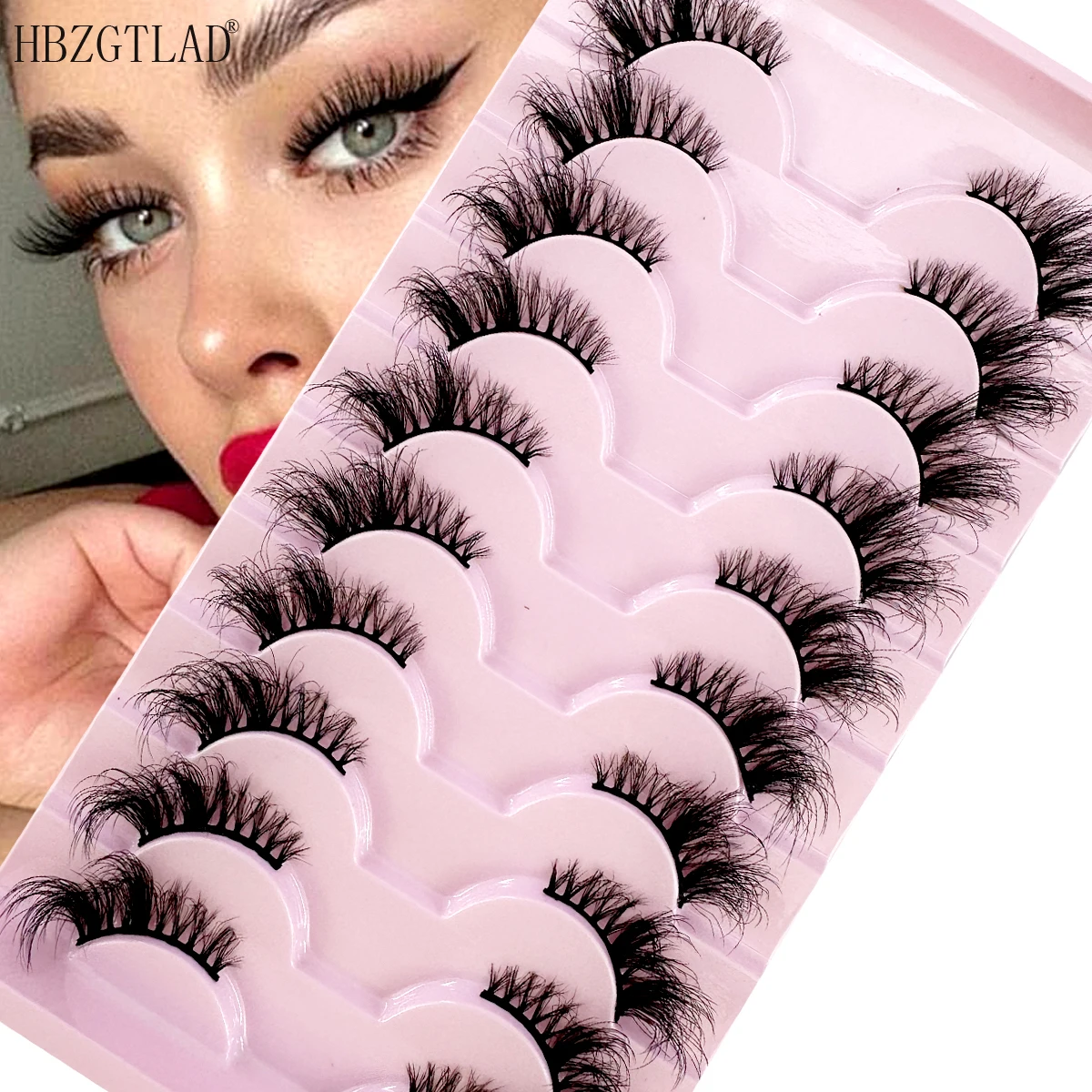 Sztuczne rzęsy Fox Eyelashes 10 par, popularne pół-rzęsy, skrzydlate, delikatne, puszyste, narzędzie do makijażu, wielokrotnego użytku, sztuczne rzęsy Faux Cils