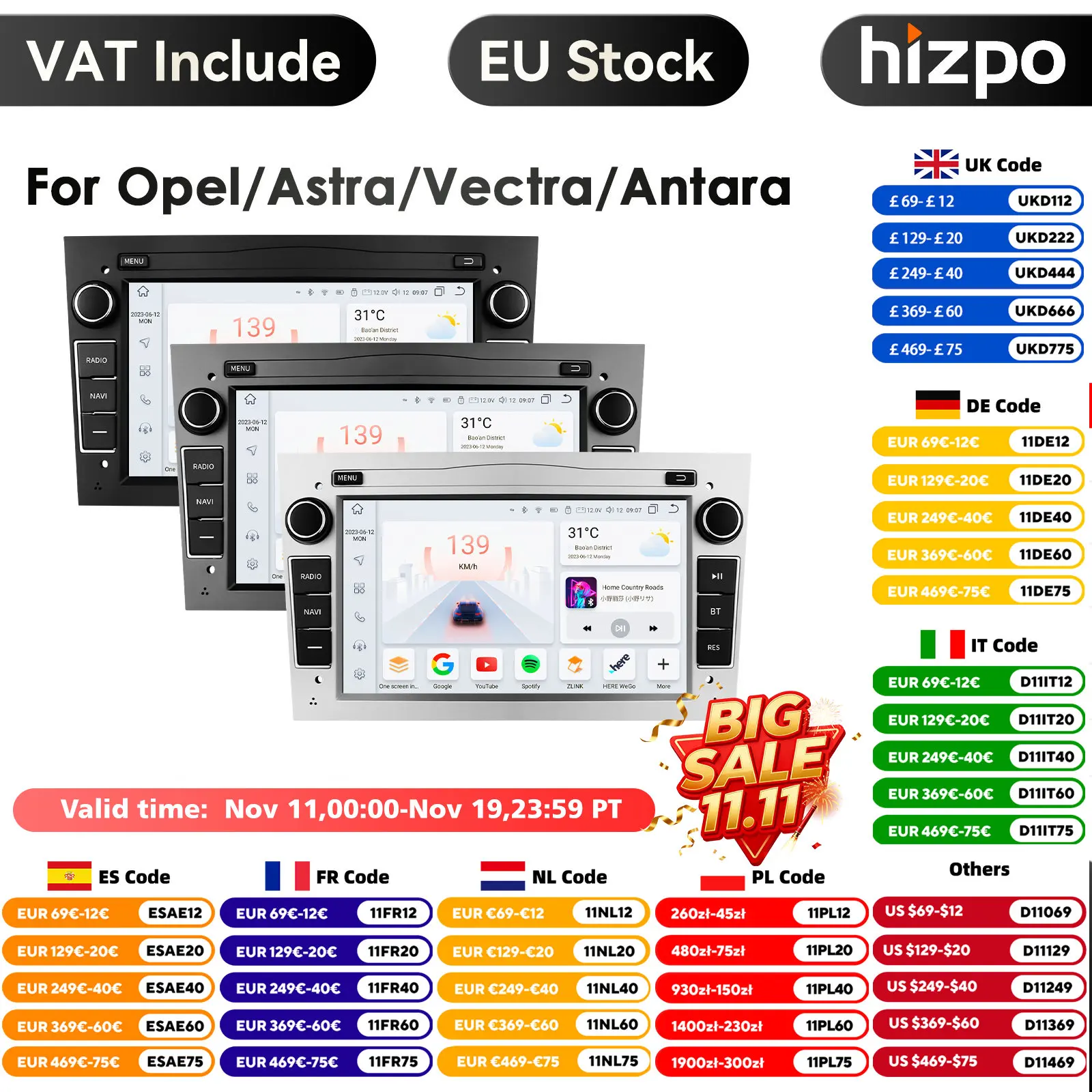 4G Carplay Android 2 Din Car GPS Player for Opel Astra H J 2004 Vectra Vauxhall Antara Zafira Corsa C D Vivaro Meriva Veda Radio