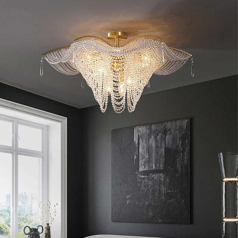 Luxury Crystal Butterfly 2024 New Modern Chandeliers For Living Room Designer Lustre LED Hanging Lamps Home Decor Pendant Lights