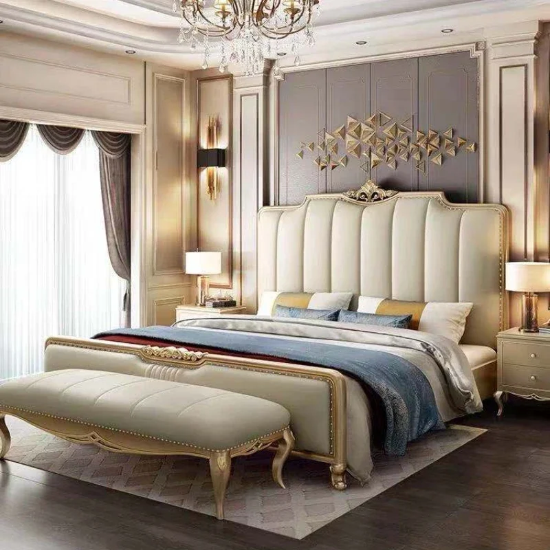 

King Size Frame Double Bed Nordic Pretty Unique Luxury Queen Double Bed Princess Modern Letto Matrimoniale Bedroom Furniture