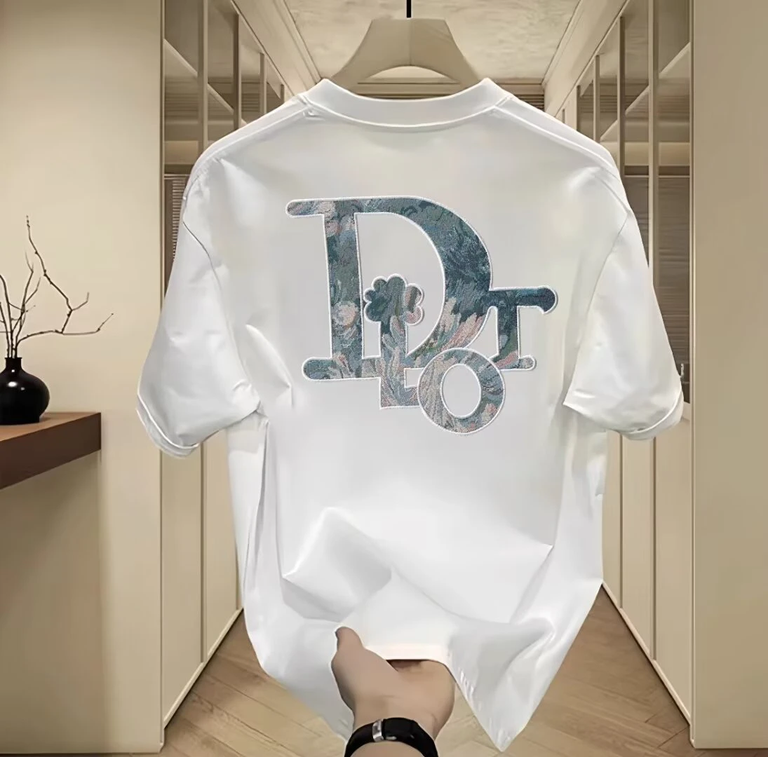Camiseta de Manga Corta de Marca Moderna para Hombre y Mujer, Nueva Colección Verano 2026, Cuello Redondo, Estampada, de Algodón, Informal