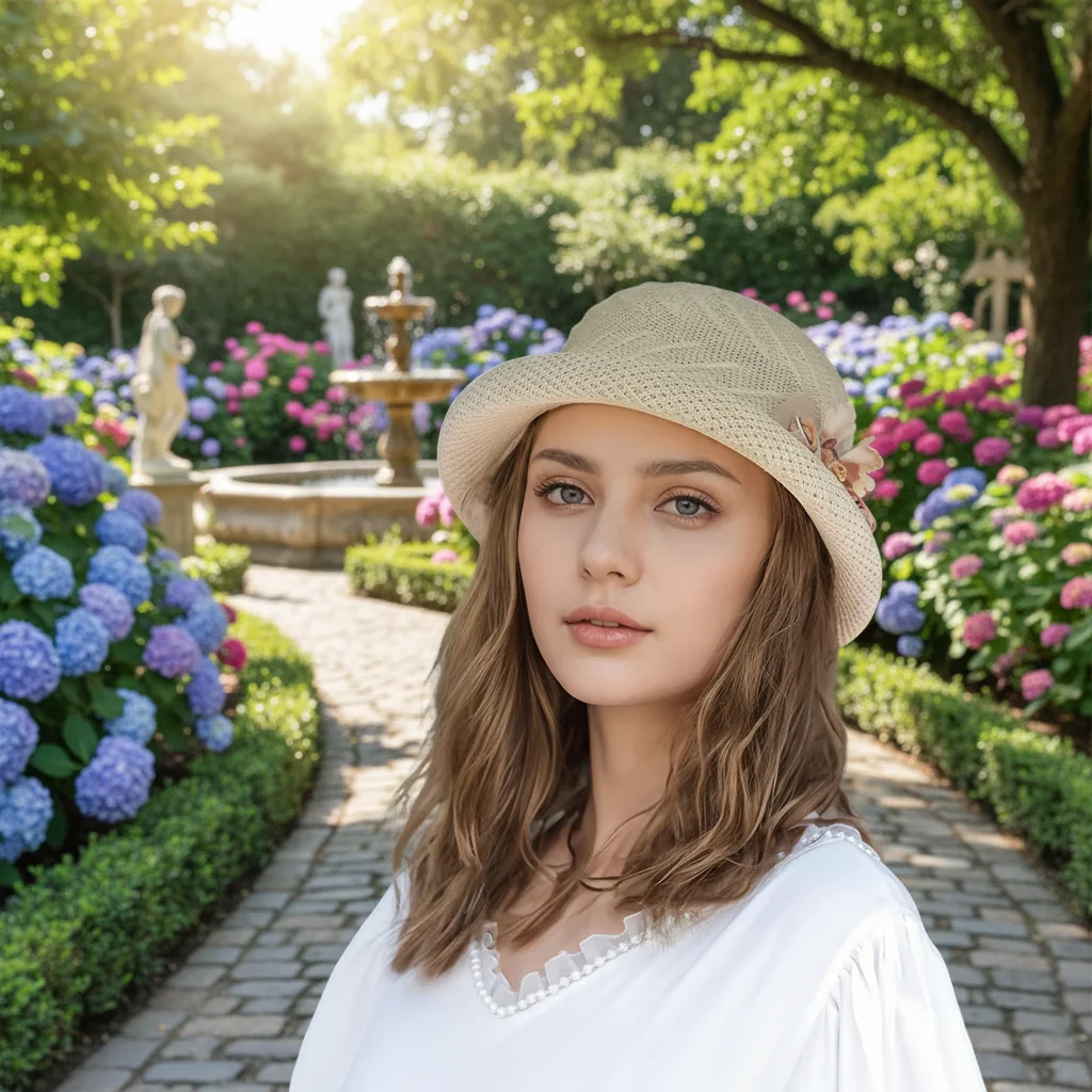 

Flower Decorated Foldable Sun Hat Wide Brim Straw Beach Hat UV Protection for Women Outdoor Travel Park Picnic Gardening