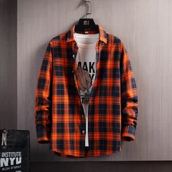 2023 New Quality Fashion Mens Plaid Shirt Man Business Youth Casual Long Sleeve Shirt Tops Male Comfortable Clothes