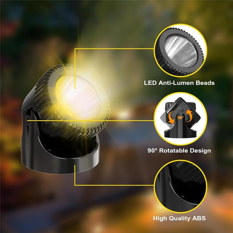 

ABJY-Underwater Pond Lights Colorful Landscape Spotlights Forfish Aquarium Tank Garden Warm White US Plug