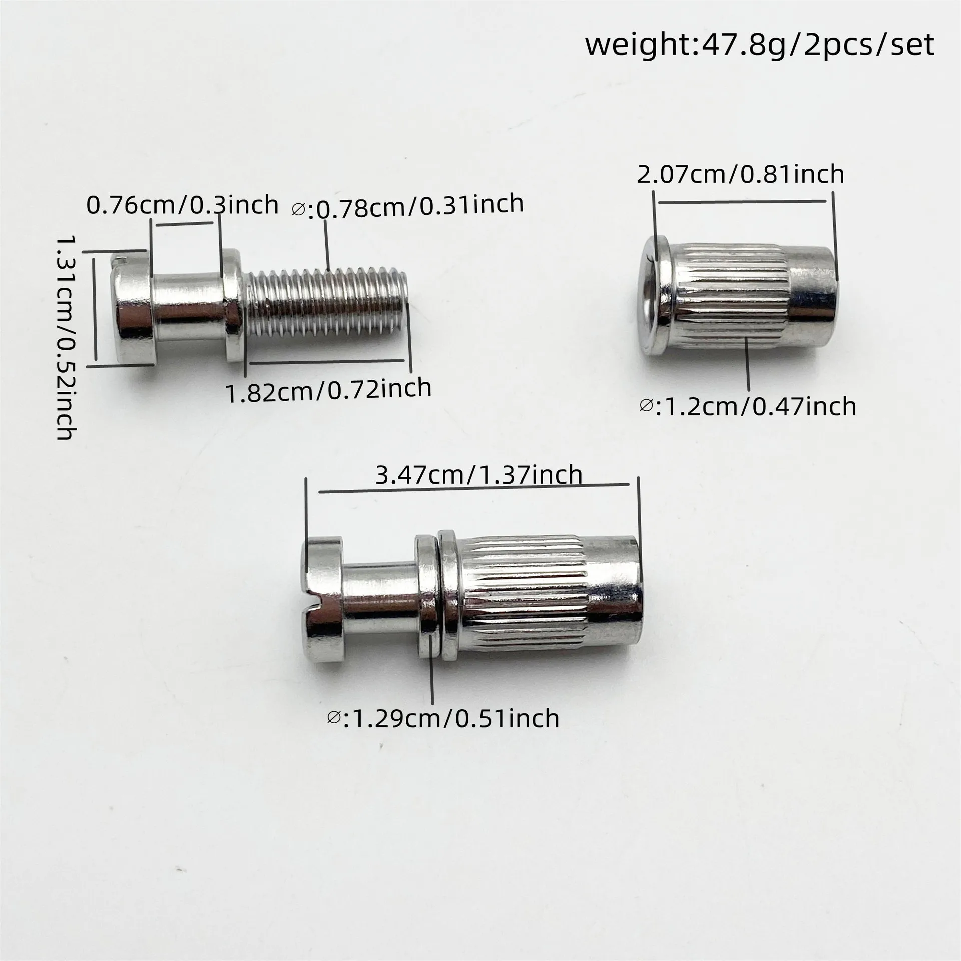 Upgrade 2Pcs Electric Guitar Bridge Studs Height Adjustment Screws Locking Posts with Bushings for LP Guitar Tune-O-Matic