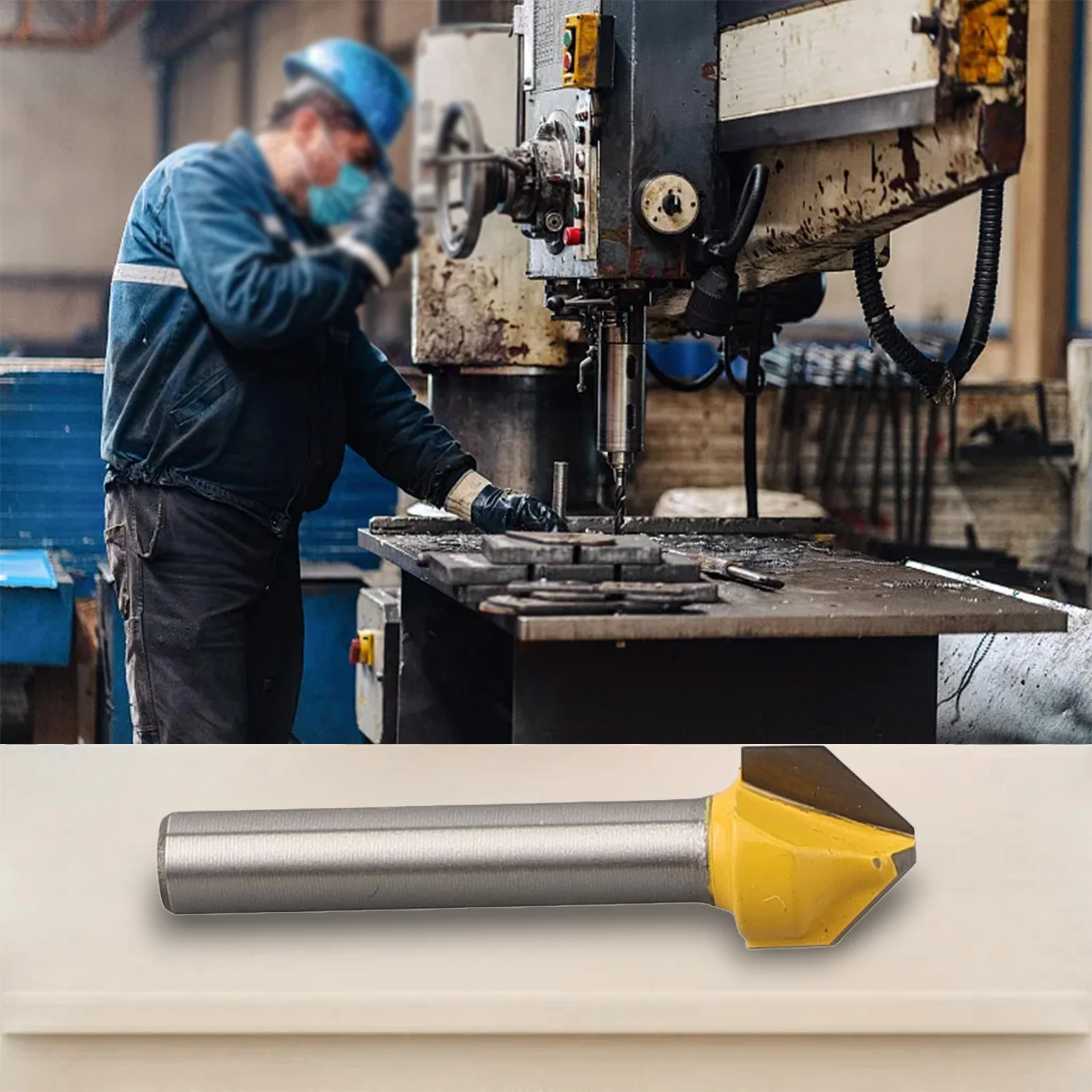 Sifat Fisik Yang Sangat Baik Bit Router Talang Konsentrisitas Derajat Berbentuk V Kepala Datar Kekuatan Tinggi Berbentuk V