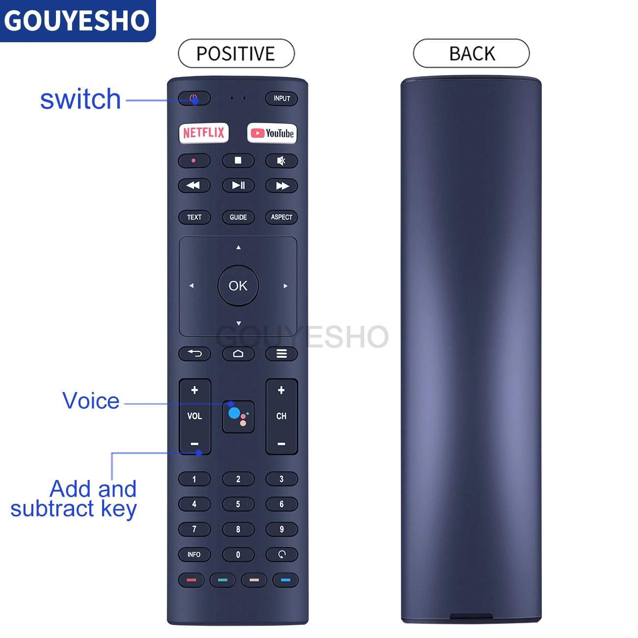 New Voice Remote Control for Konka 32H31A 40H33A 43U55A 50Q75A ANAM JVC AV-H323115A RC-N2409 RM-C3416 blaupunkt SMART TV