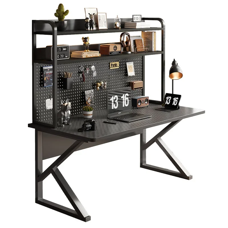 Computer desk Desktop with hole board Desk bookshelf Integrated table Learning writing desk Bedroom Home office workbench