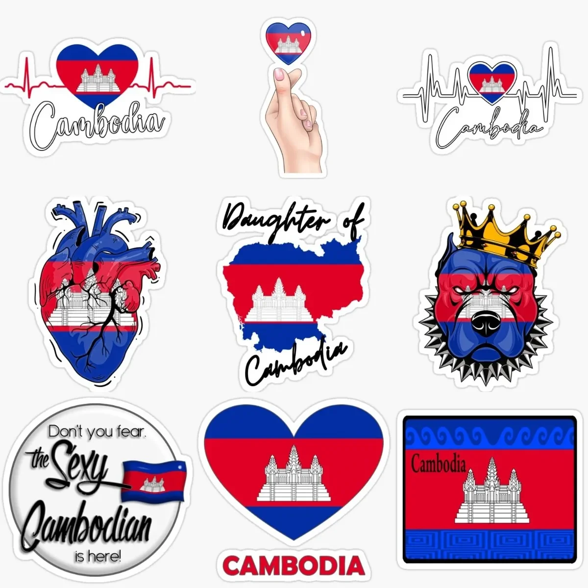 

Love Cambodia Flag Map Creative Waterproof Sticker for Decorate Fridge Wall Window Car Truck Bicycle Motorcycle Off-road Decal