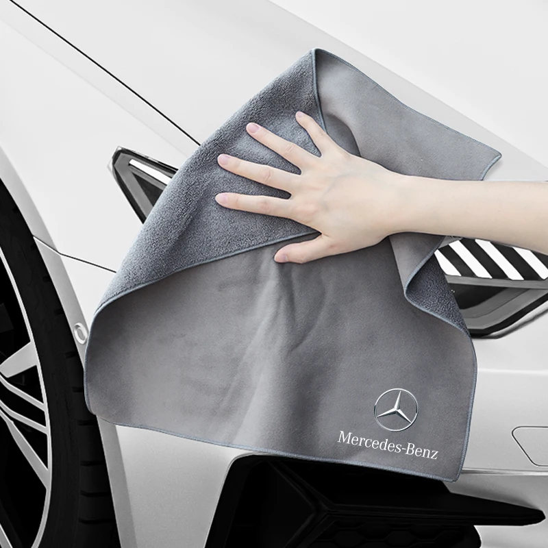 Super Absorbent Car Drying Towel Suede Coral Velvet Double-sided Cleaning Cloth Rags For Mercedes Benz B/C/E/S Class A Class