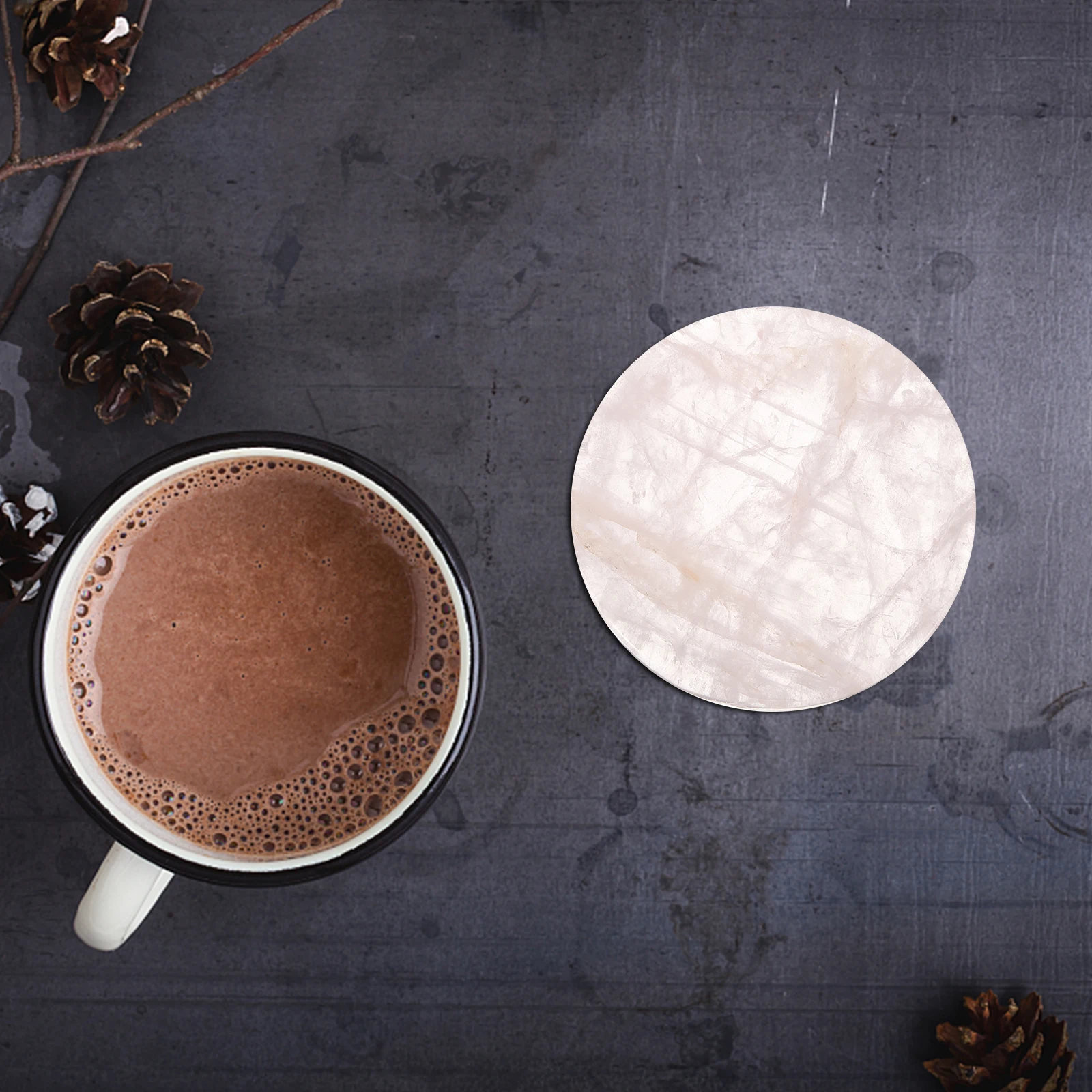 

Elegant Natural Crystal Coaster Round Shape Perfect Fit Various Cups Non Slip Table Decor Crystal Coaster Cup Pad