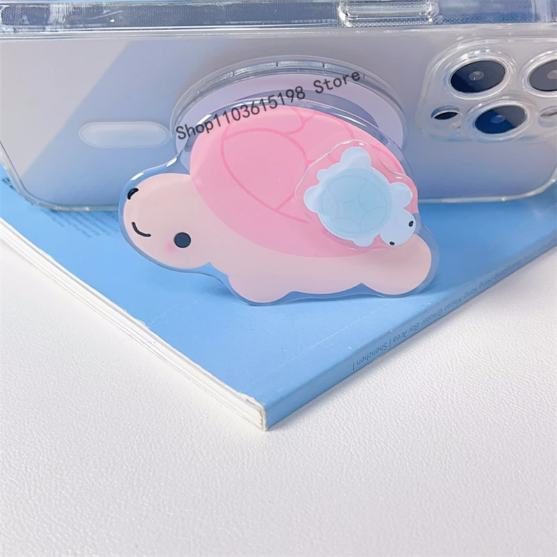 Coreano Carino Ruota Tartaruga Per Magsafe Telefono Magnetico Griptok Grip Tok Supporto Per iPhone 16 15 Custodia di Ricarica Senza Fili Anello di Supporto