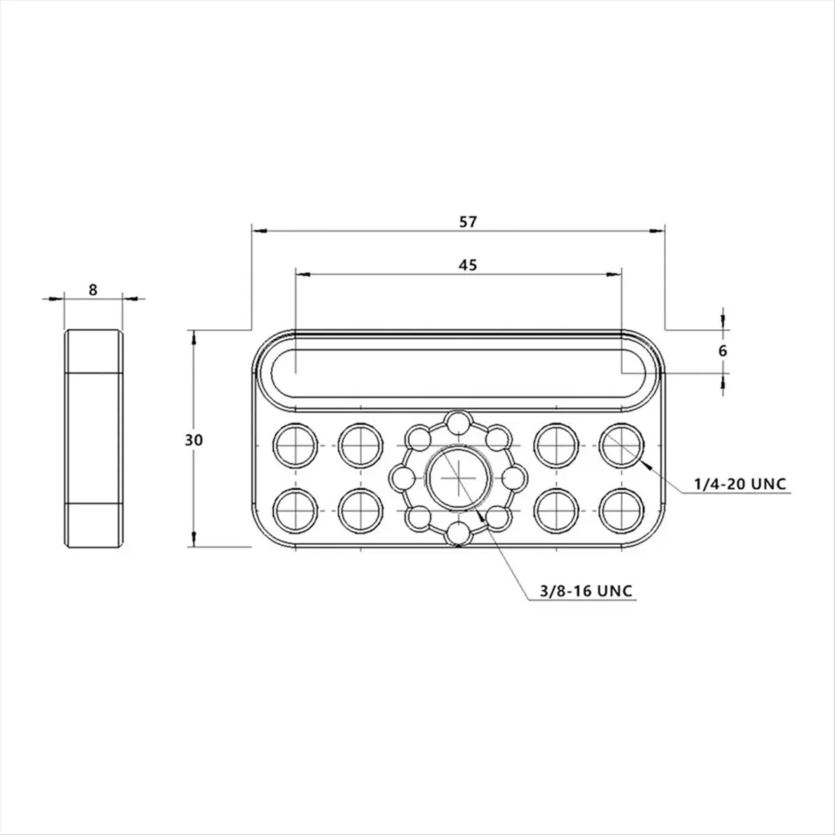 (ABDH) Universal Cheese Plate Mini Quick Release Baseplate with 3/8inch ARRI-Style Mount for DIY Camera Rig Configurations