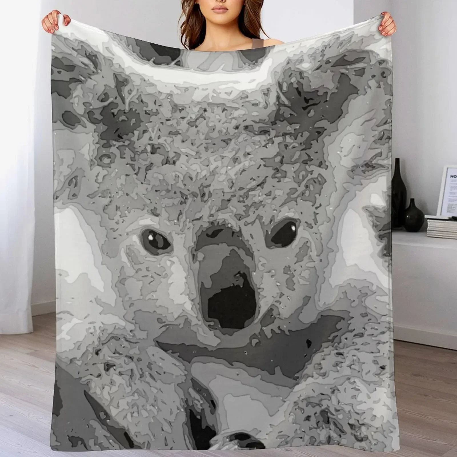 

Koala, Koala Bear Paper art Throw Blanket Flannels Comforter Sofa Quilt Bed covers Blankets