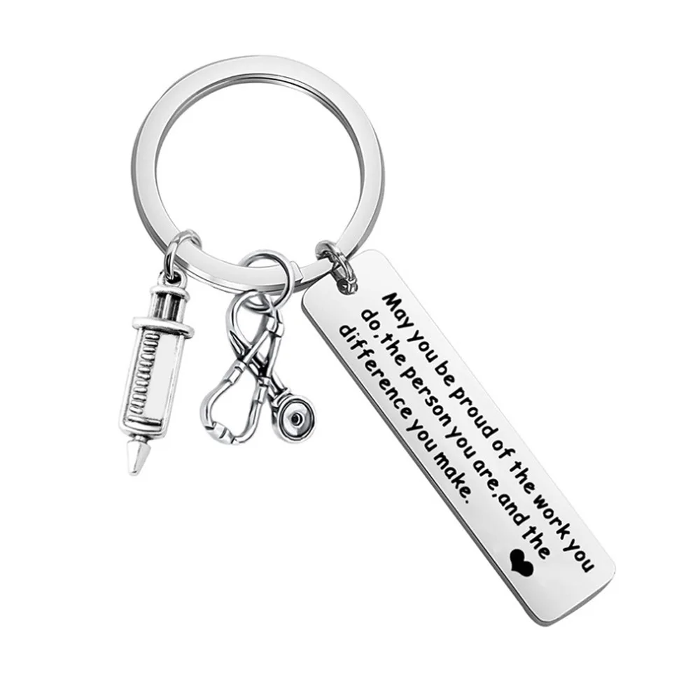 Hot Sell Stainless Steel Nurse Gifts For Women Keychains Nurses Week Gifts Nursing Graduation Gift Nurse Practitioner Gifts