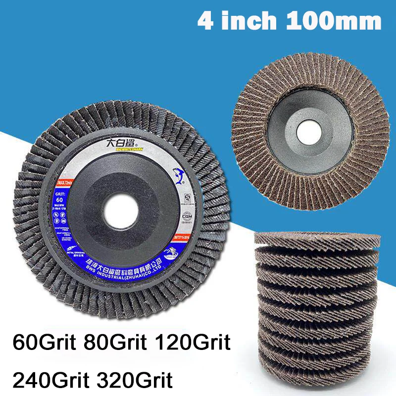 1/3/5pcs 4 inch 100mm Flap Discs 60~320 Grit Grinding Wheel for Angle Grinder Sand Oil Polishing Abrasive Tool