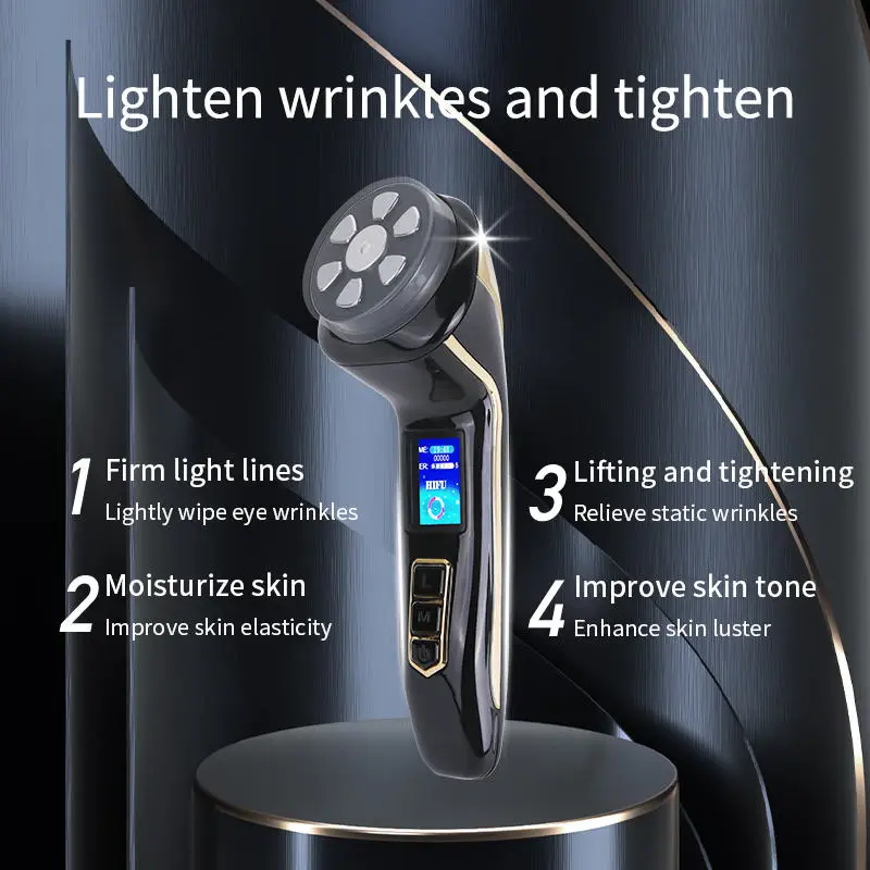 Mini Hifu 4 In 1 Ems Puls Rf Face Lifting Huid Verjonging Elektrische Stroom Aanscherping Verstevigend Anti-Aging Led Beauty Apparaat