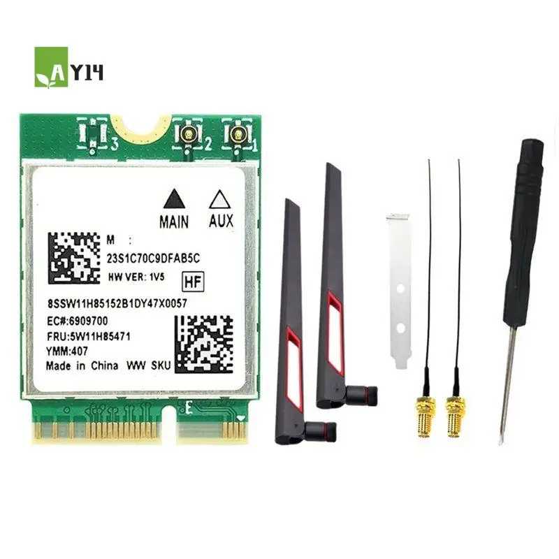 

AY14 -RTL8922AE Wi-Fi 7 карта+антенна 10DB, 6338 Мбит/с, 2.4G/5G/6G, Bluetooth 5.4, беспроводной Wi-Fi адаптер M.2 NGFF для Win10/Win11
