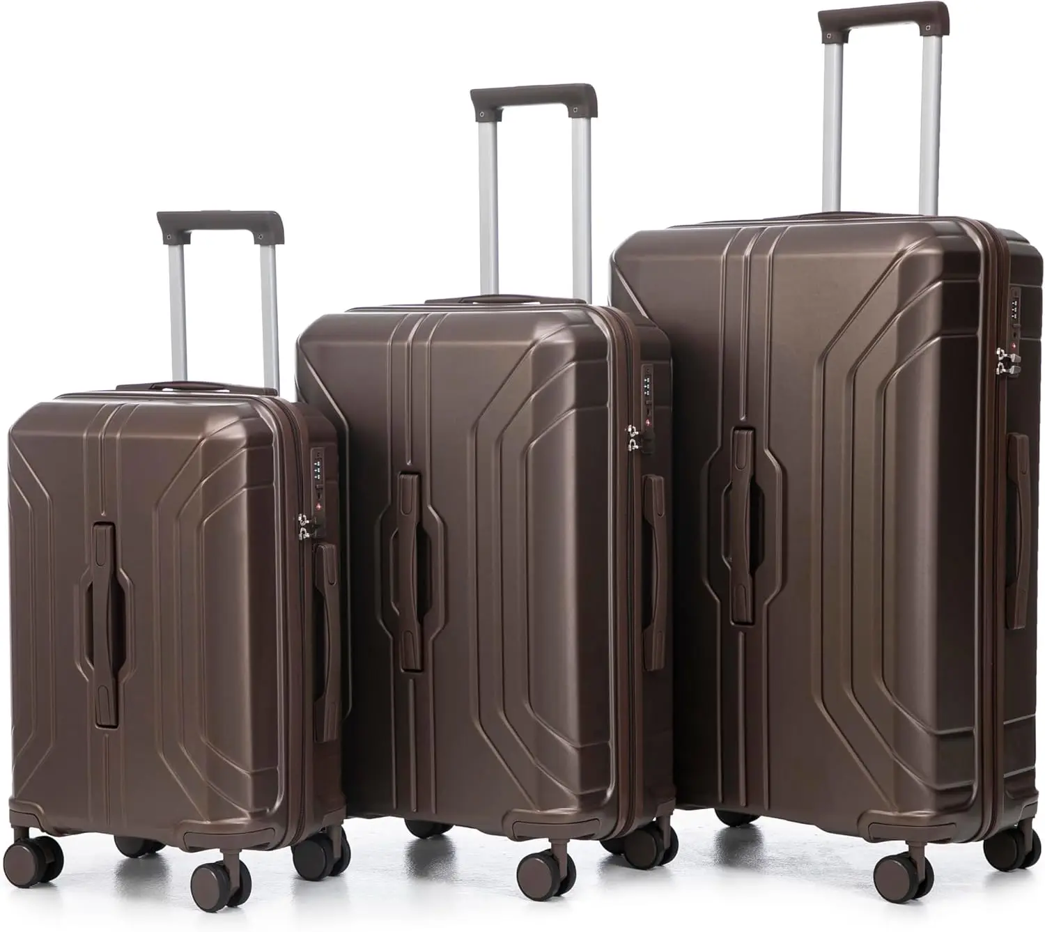 

Luggage Sets 3 Piece, Expandable Suitcases with Wheels, Hardshell Suitcase Set, ABS Carry on Luggage Set with TSA Lock,,Brown
