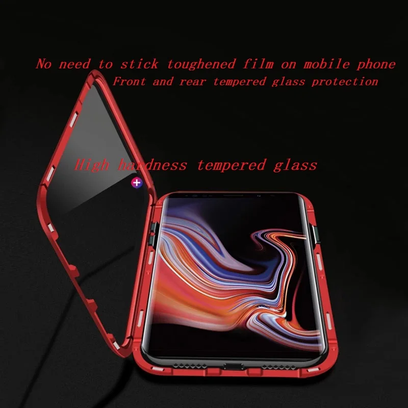 Metal Magnetic Double Sided Glass Case for Samsung Galaxy S23 S22 S21Ultra A53 A52 A33 A32 A13 Note 20 Ultra S21FE S20FE Case