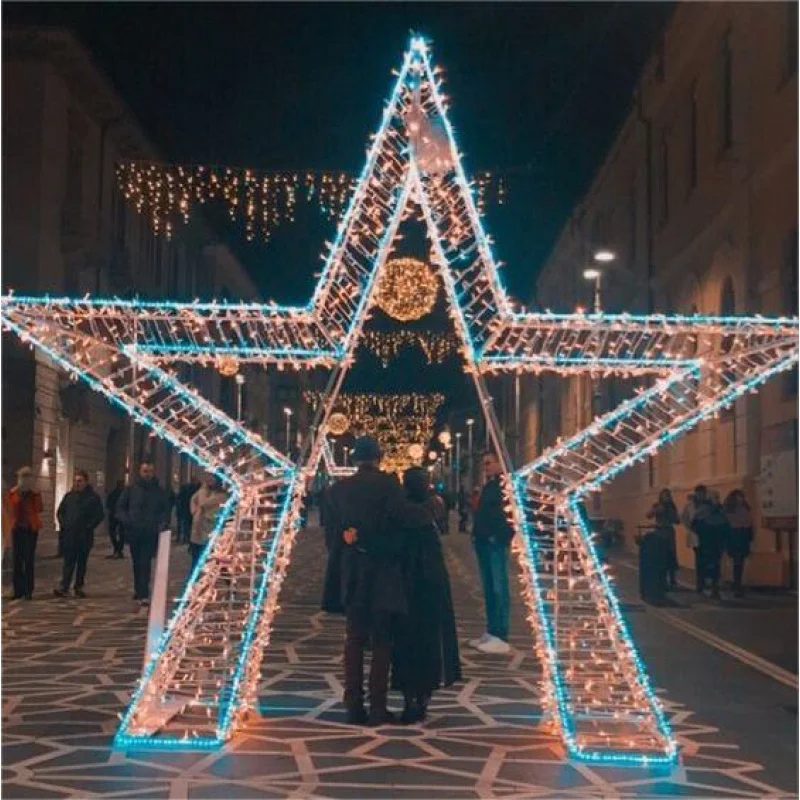 

custom.Outdoor Decoration Led star Arch Light 3D Sculpture Motif Light for Street Plaza park shopping Mall