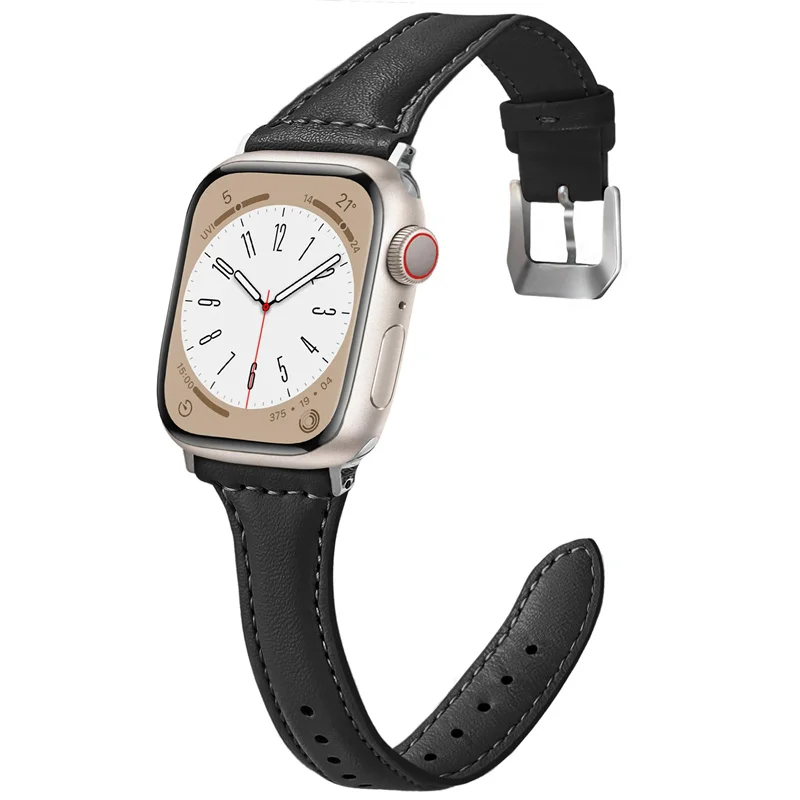 Classic Hourglass Pin Buckle PU Leather Band For Apple Watch Series 11 10 9 8 7 6 5 SE Ultra Fits 49-38mm Comfort Lightweight