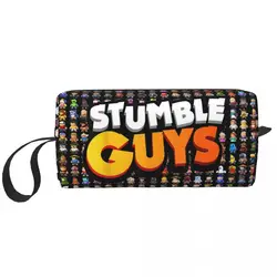 Stumble Guys Funny Game Makeup Bags Cartoon Toiletry Cosmetic Bag Stylish Travel Pouch for Purse Storage