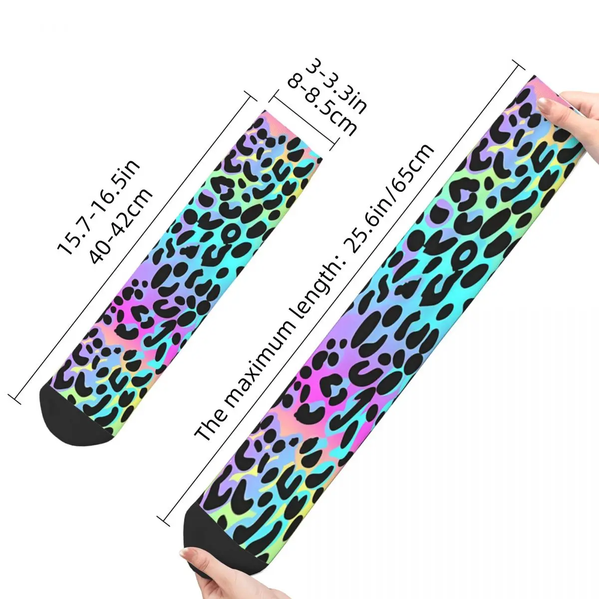 Neon Leopard Print Pattern Unisex Winter Socks Hiking Happy Socks street style Crazy Sock