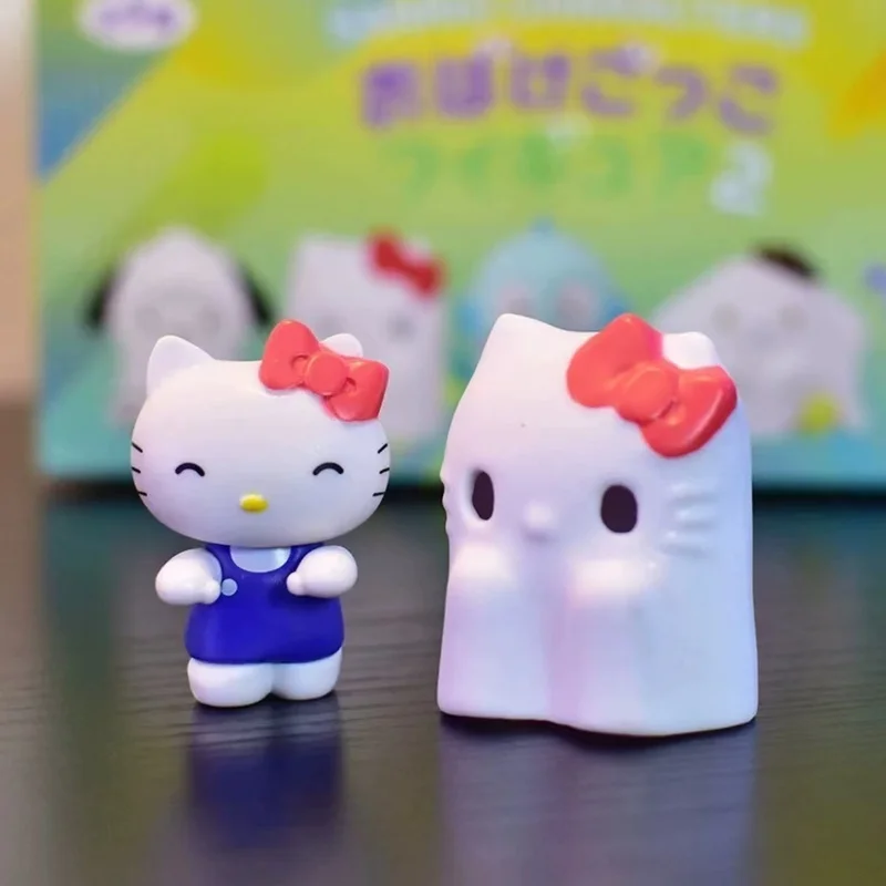 애니메이션 피규어 시나모롤 쿠로미 고스트 스타일 미니 액션 피규어 귀여운 데스크탑 장식 모델 트렌디 장난감 소녀 할로윈 선물