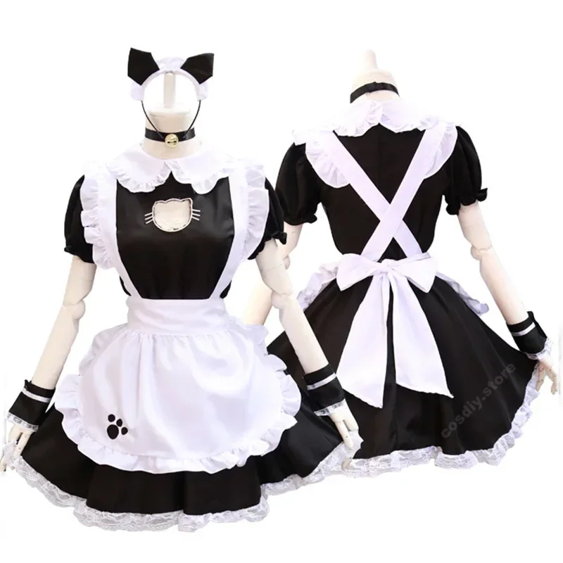 Sexy Maid Lace Mini Dress Cute Lolita Bust Open Halloween Costume Girls Kawaii Anime Outfit Cotton Short Sleeve For Women