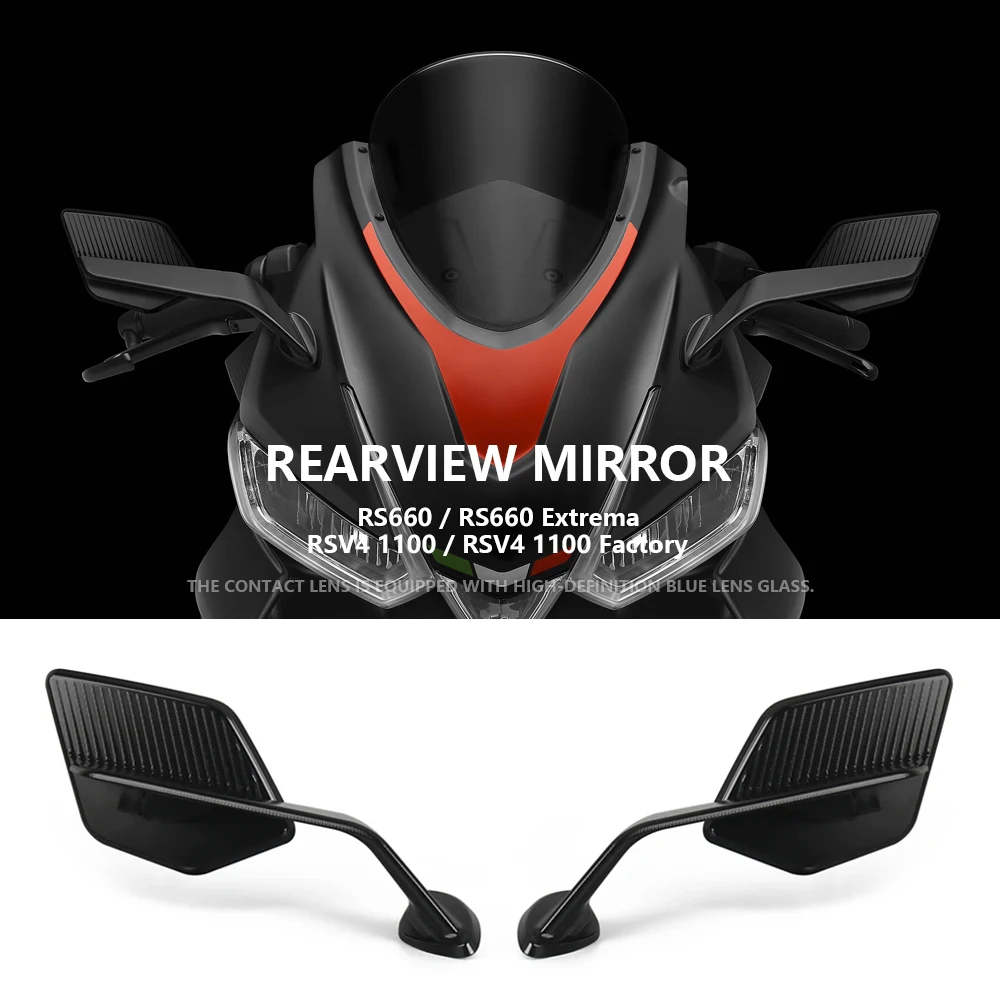 new RS660 Rearview Mirror Aprilia RSV4 1100 2021 RS660 2020-2024 Stealth Sport Winglet Mirror Kits Adjustable Stealth Mirrors