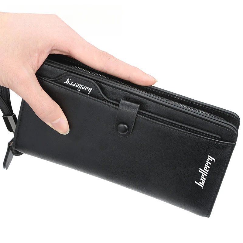 Men clutch bag PU leather wallets business large capacity card holder men purse male handbag