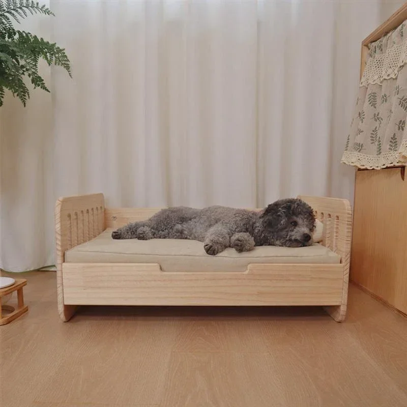 The product can be customized. Grab-resistant canvas, log wind small dog bed