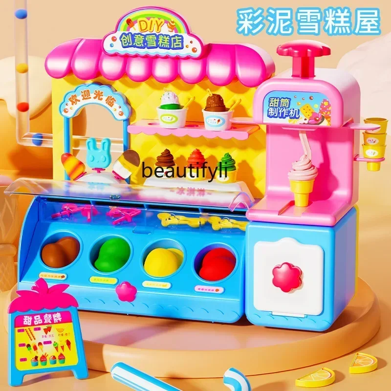 Verjaardagscadeautjes voor kinderen Meisjes DIY ijs klei machine speelgoed 3-6 jaar oude kleuterschool geschenken