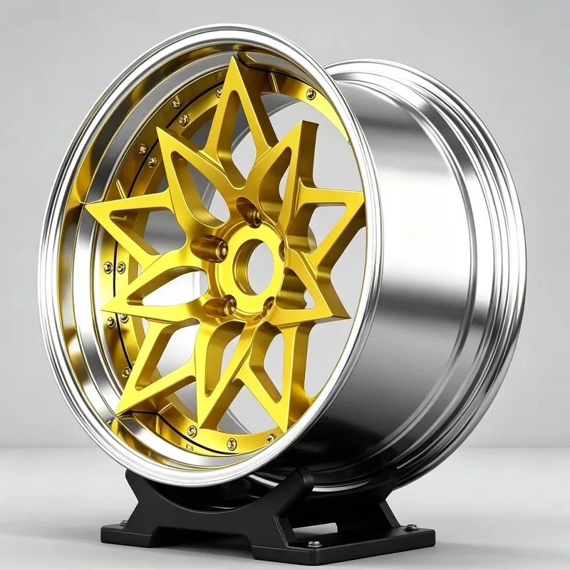 【2026】Custom 2 Piece Star Spoke Forged Wheels Polished 18-24 Inch 5x112 5x114.3 5x120/130 Racing Alloy Rims For BMW Benz Tesla F 5