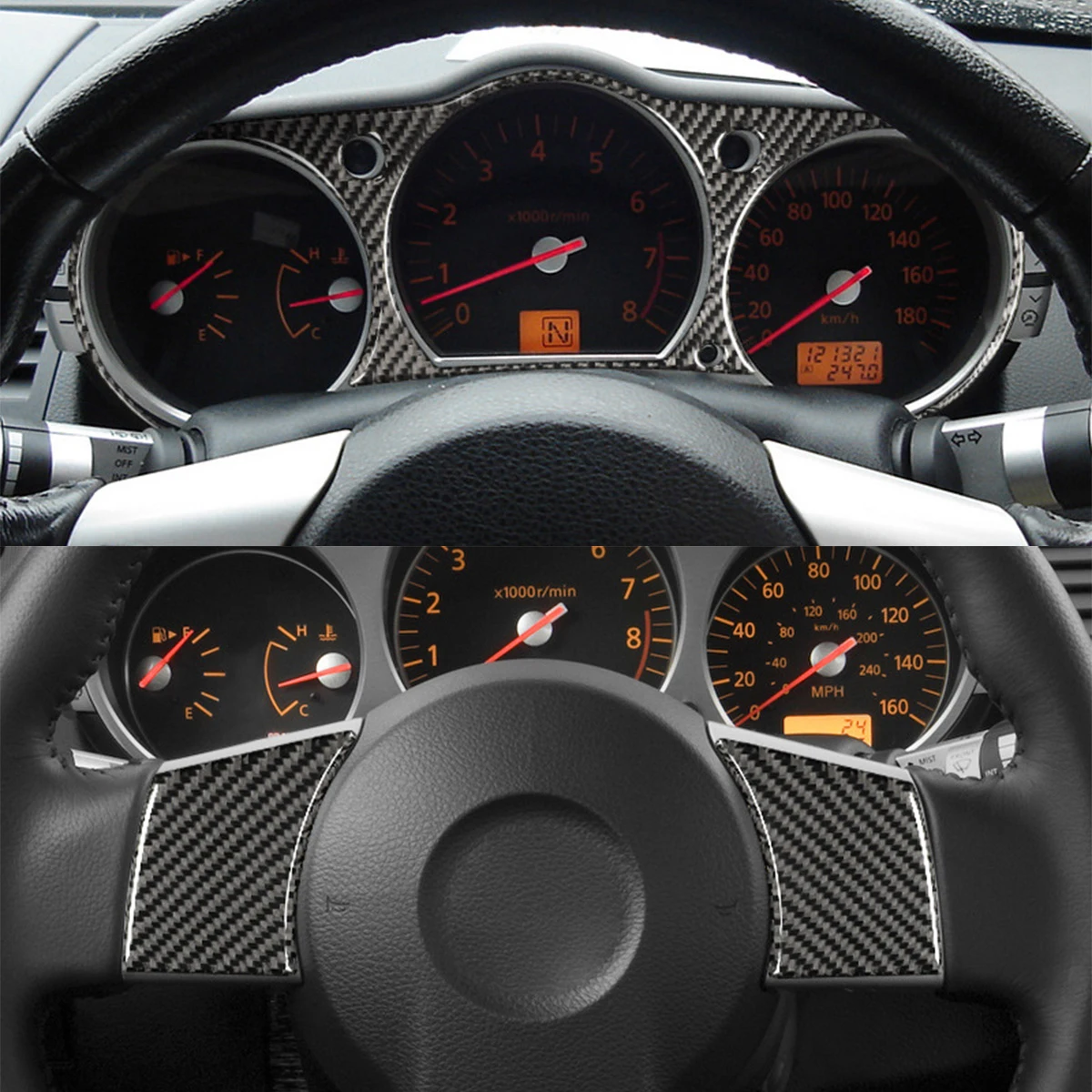 For Nissan 350z Carbon Fibre Full Interior Accessories Real Carbon Fibre Stickers Car Accessories Ries Car Play Tools 2 Color