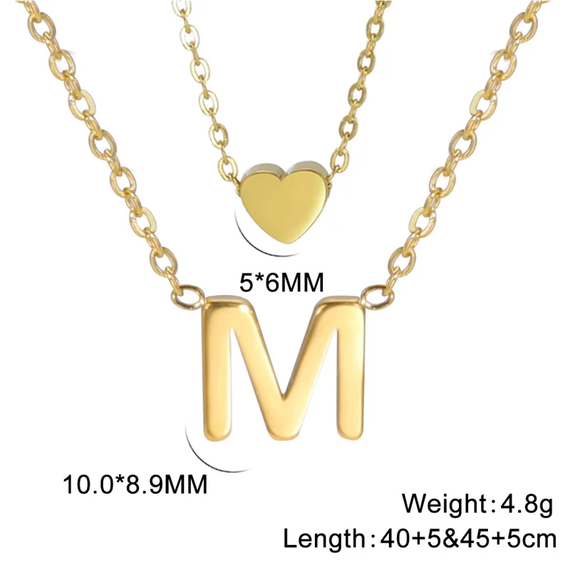 Mode Tiny Herz Initial Halskette Gold Silber Farbe Multilayer Brief Choker Halskette Für Frauen Charme Anhänger Schmuck Geschenk – Detail 33
