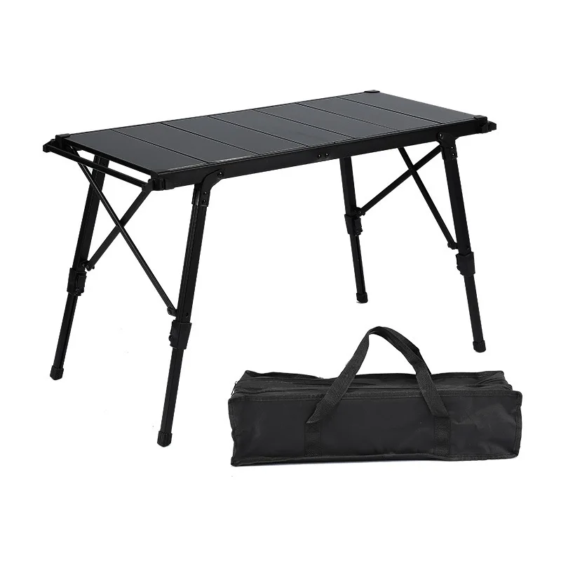 

Outdoor folding table portable camping barbecue folding egg roll table multi-functional aluminum alloy stall wholesale