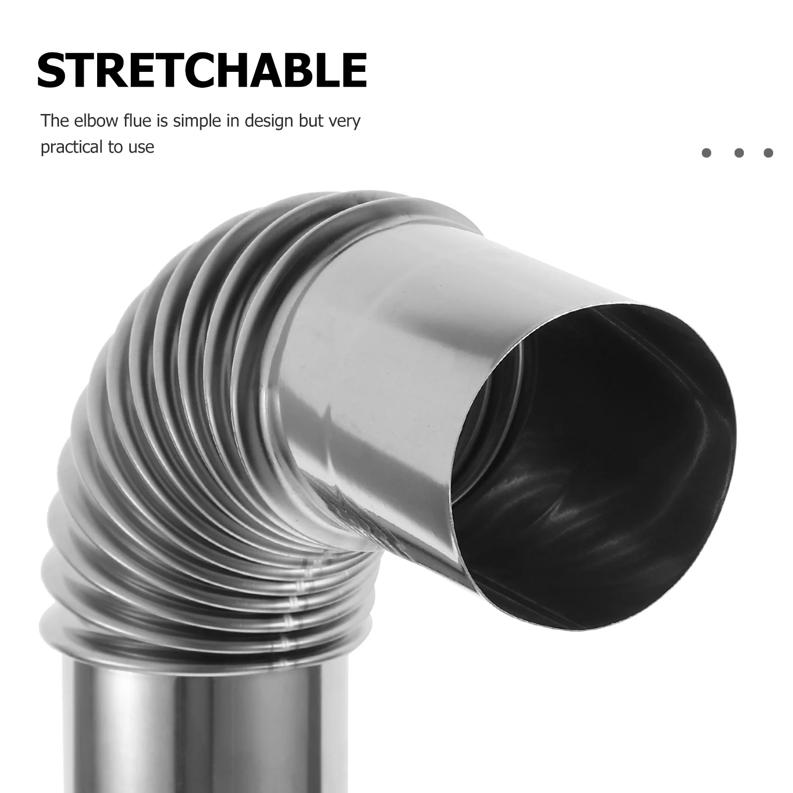 

1 Set Stainless Steel Elbow Chimney Flue Flexible Exhaust Pipe For Kitchen Bathroom Ventilation Heating Stove Removal