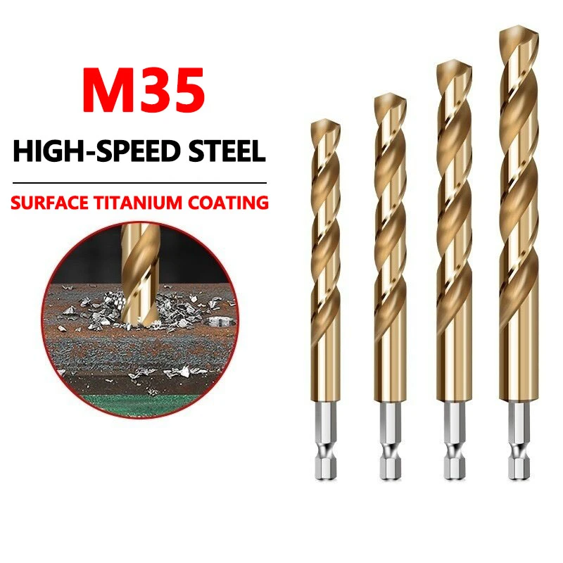 

M35 titanium plated Twists drill, stainless steel, high hard metal drill, high-speed steel fully ground drill