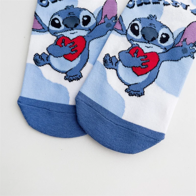 New Disney Anime Stitch Socks Kawaii Lilo & Stitch Short Socks Cartoon Ventilate Boat Socks Woman Children Gifts