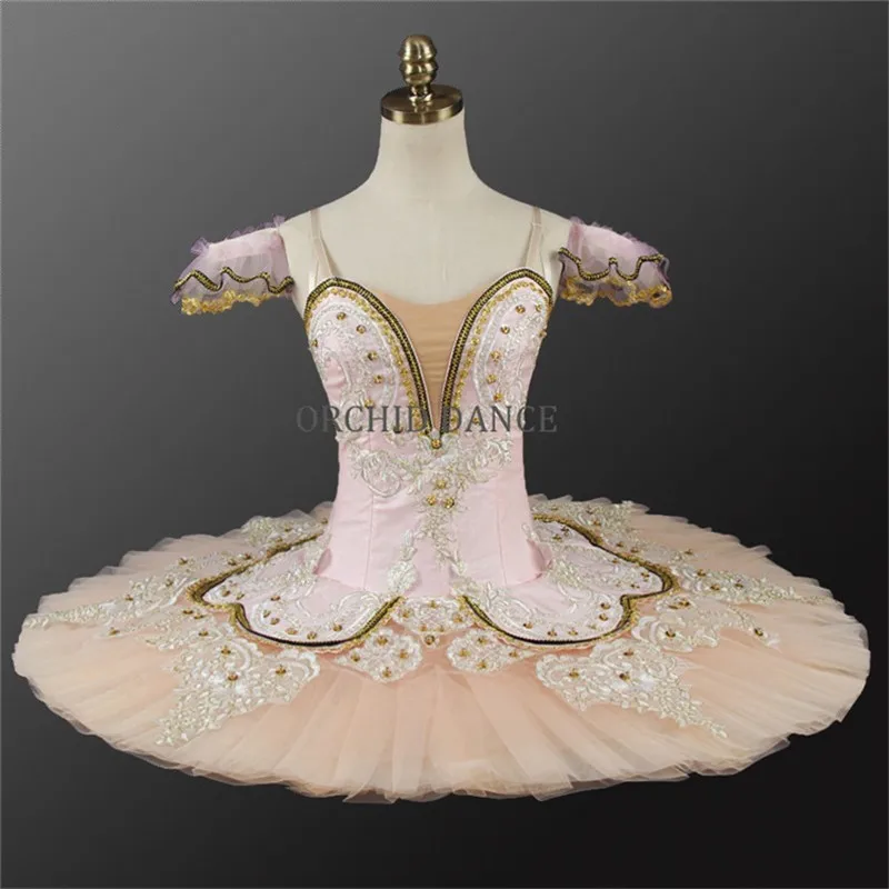 Professional High Quality Custom Size 12 Layers Classical Peach Blue Ballet Tutu Girls