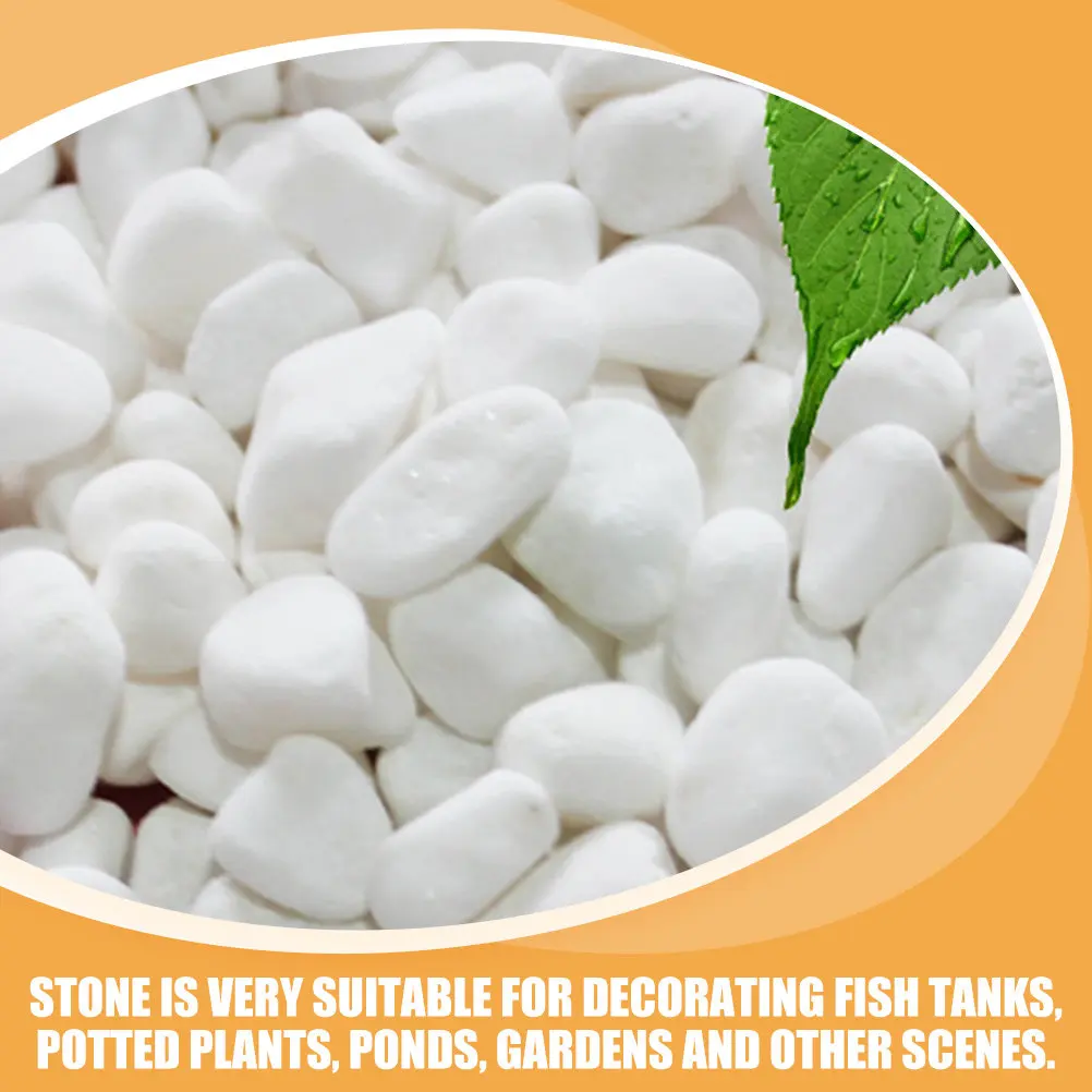 1Set White Decorative Stone Elegant Fine Texture for Fish Tank Plant Pots Garden Gravel Rocks for Planters Vase Filler - view 4