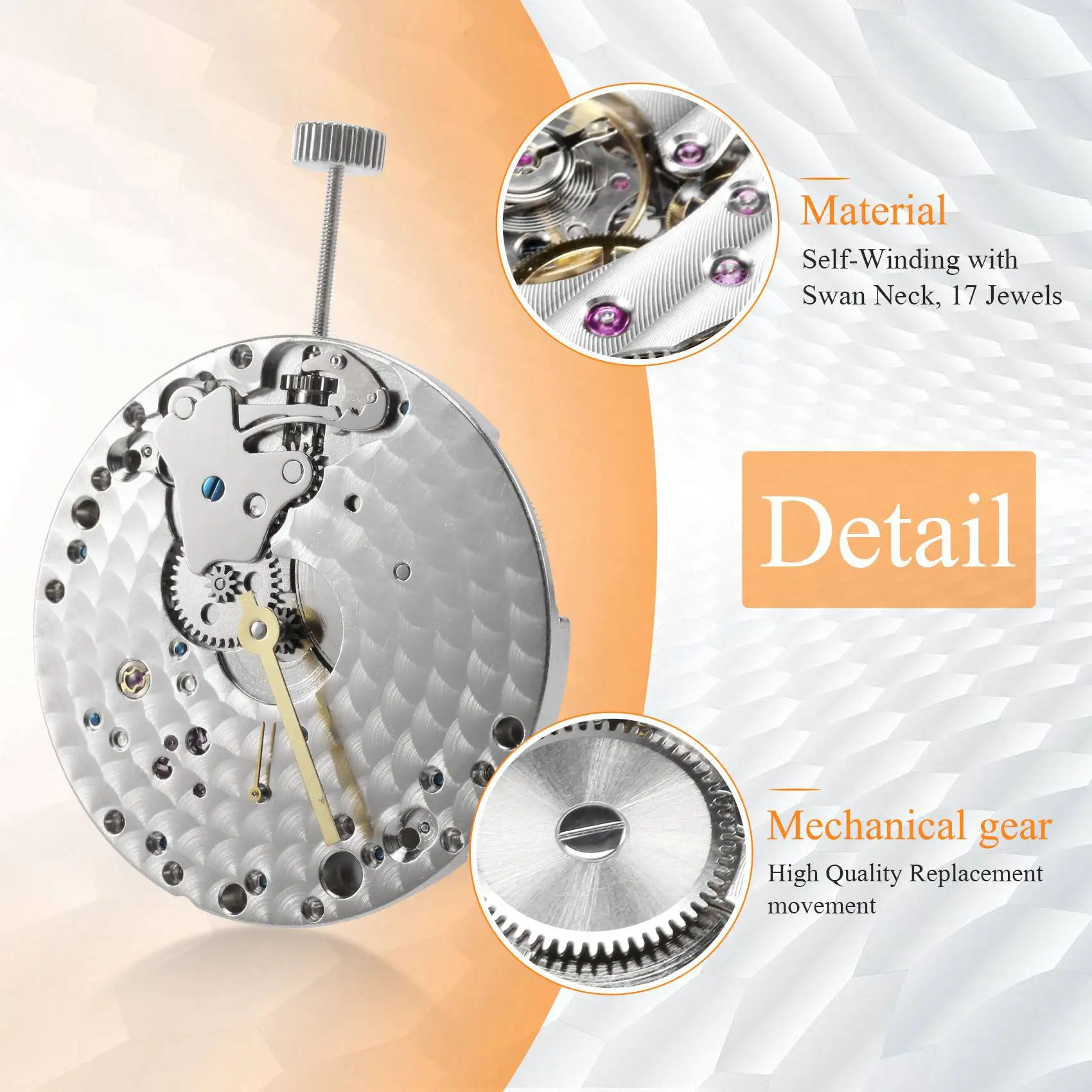 A20F-Mechanical Hand Winding 6497 St36 Watch Movement P29 44Mm Stainless Steel Watch Case Fit 6497 Movement Watch